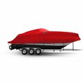 Eevelle Boat Cover CABIN CRUISER, Outboard Fits 25ft 6in L up to 120in W Red SBHPCBN25120B-JYR